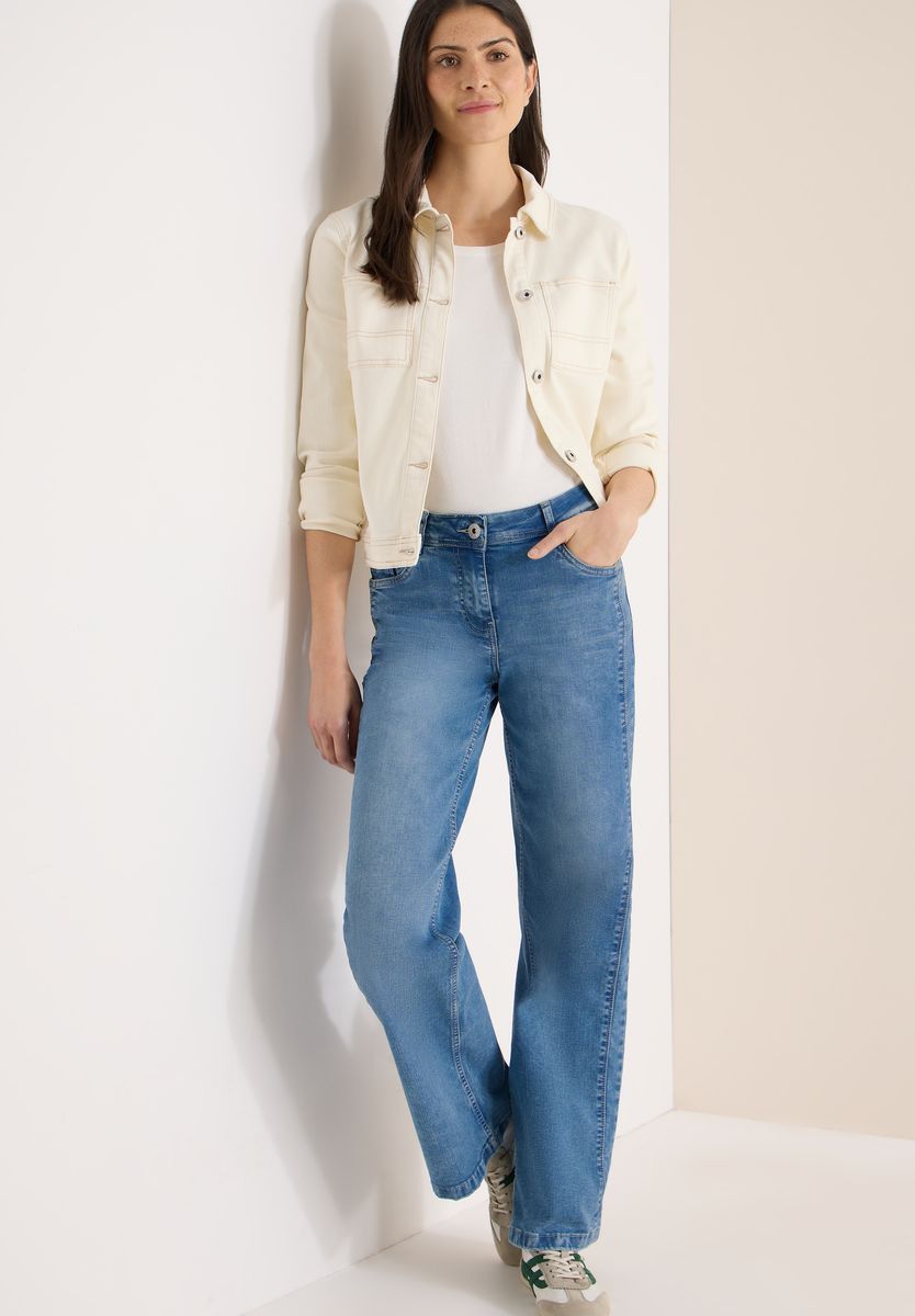 Slim Fit Weitbein-Jeans