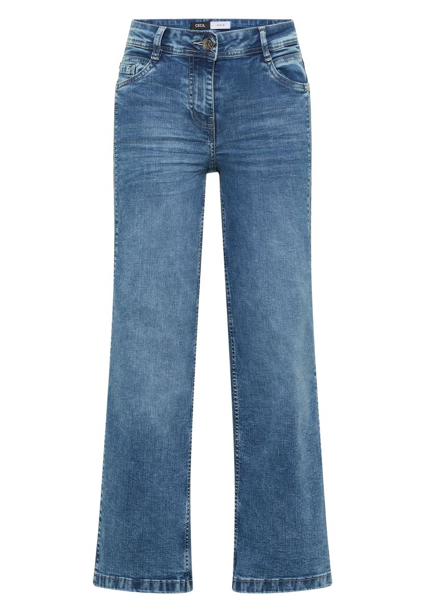 Slim Fit Weitbein-Jeans