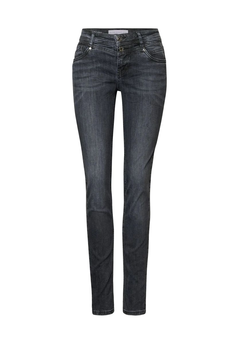 Schmal geschnittene Jane Jeans in Used-Optik