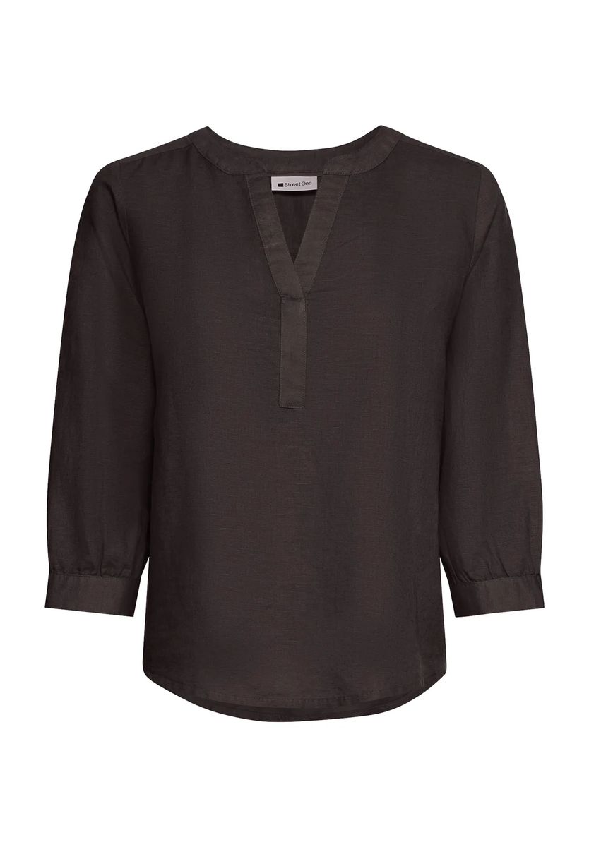 Lockere Tunika-Bluse mit V-Ausschnitt