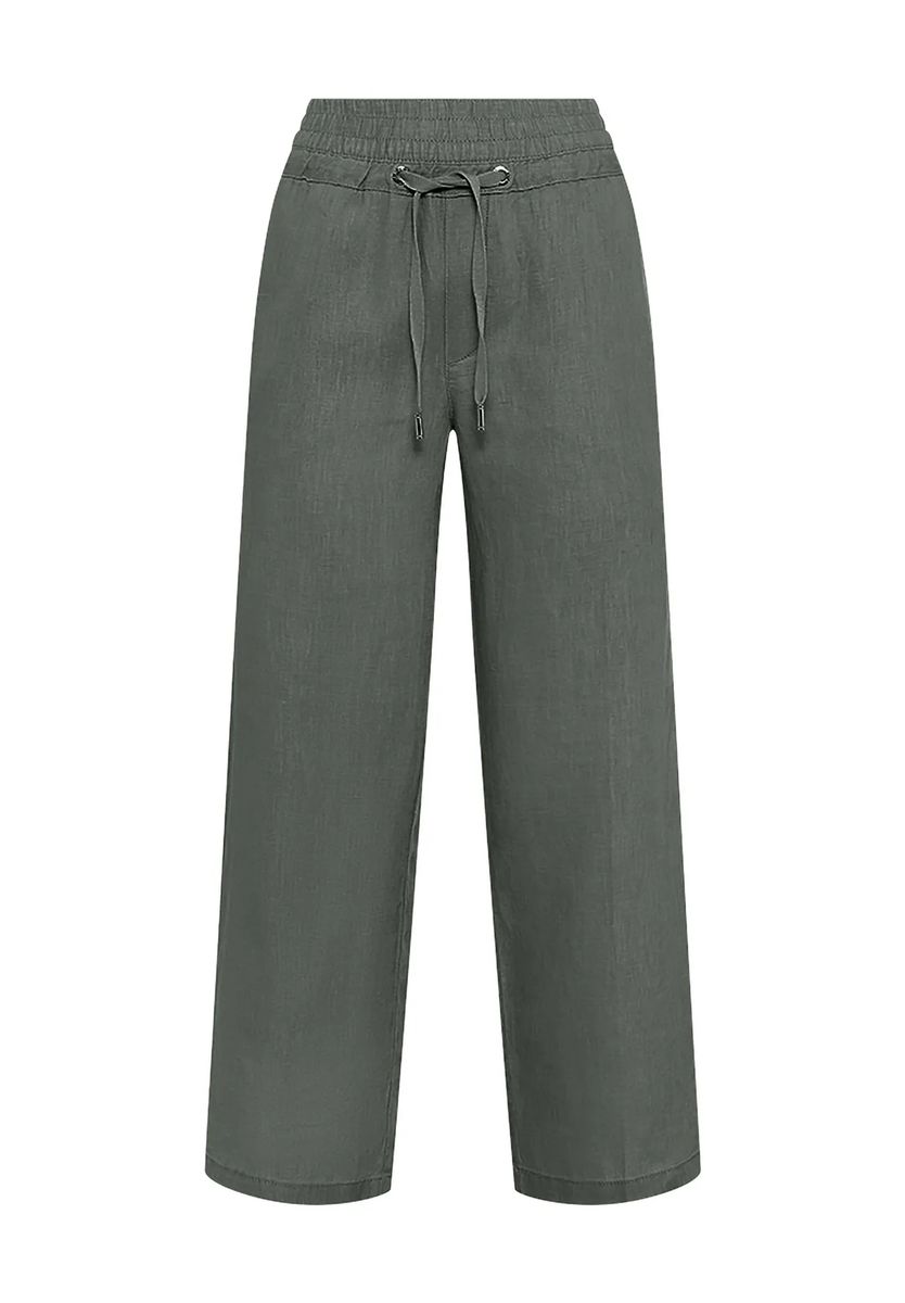Weite High-Waist Leinenhose