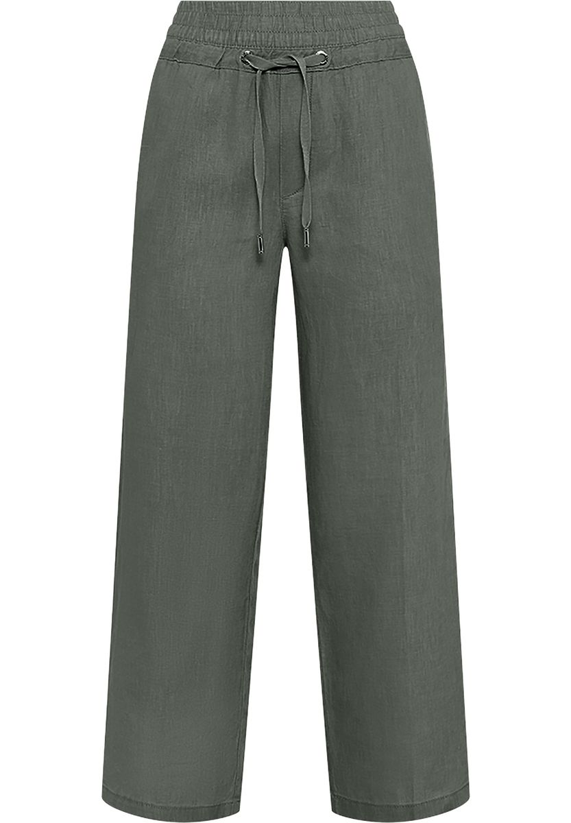 Weite High-Waist Leinenhose