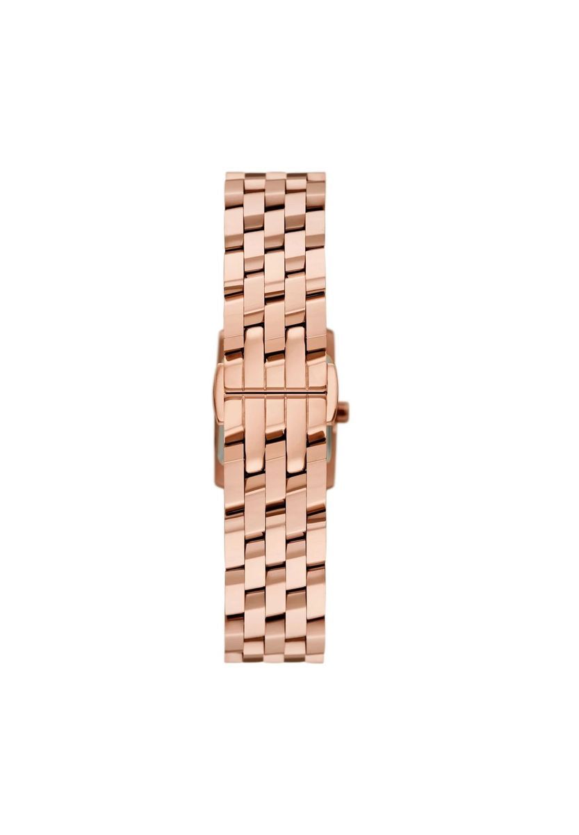 Roségoldene Armbanduhr mit quadratischem Zifferblatt