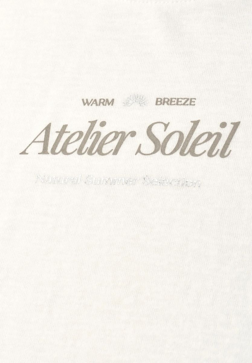 Grafikprint T-Shirt in Leinen-Optik