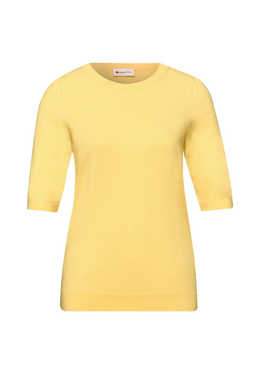Feinstricktop mit kurzen Puffärmeln