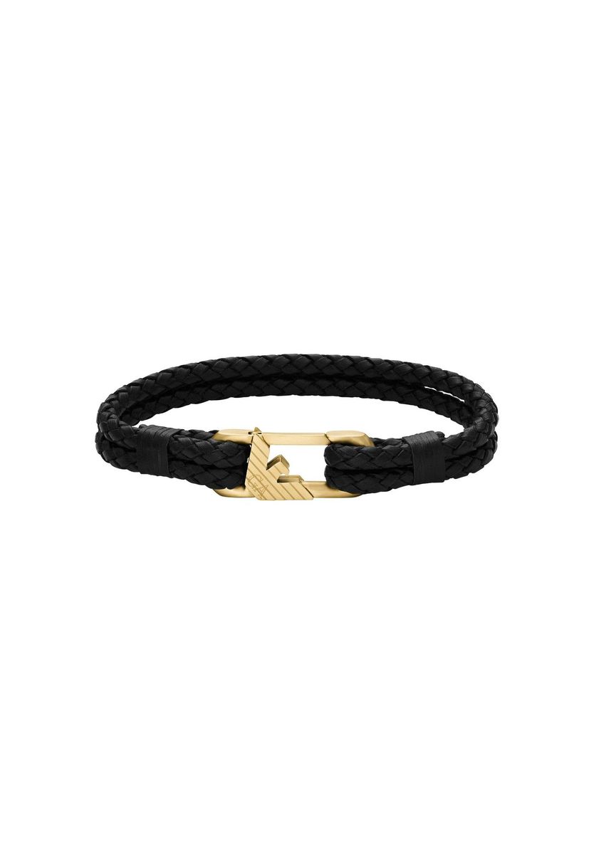 Geflochtenes Lederarmband mit goldenem Verschluss