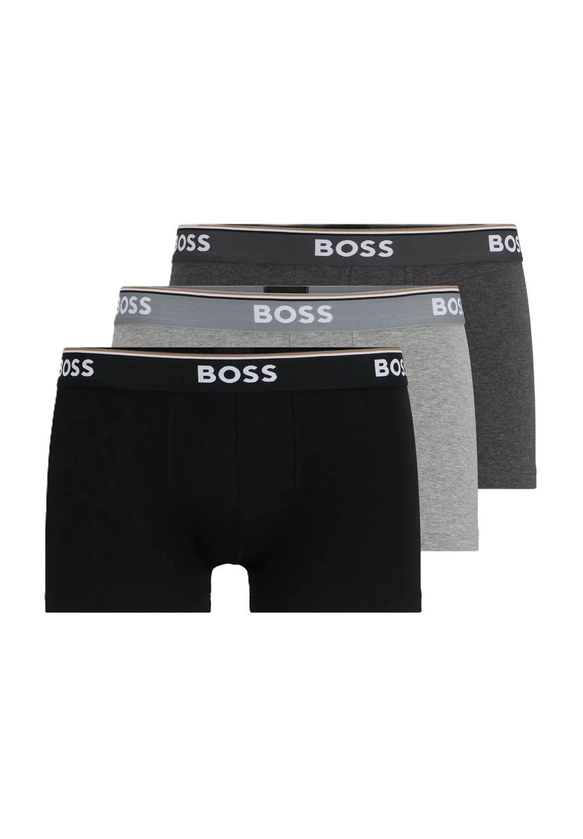 Stretch-Baumwoll-Boxershorts mit Logo-Bund