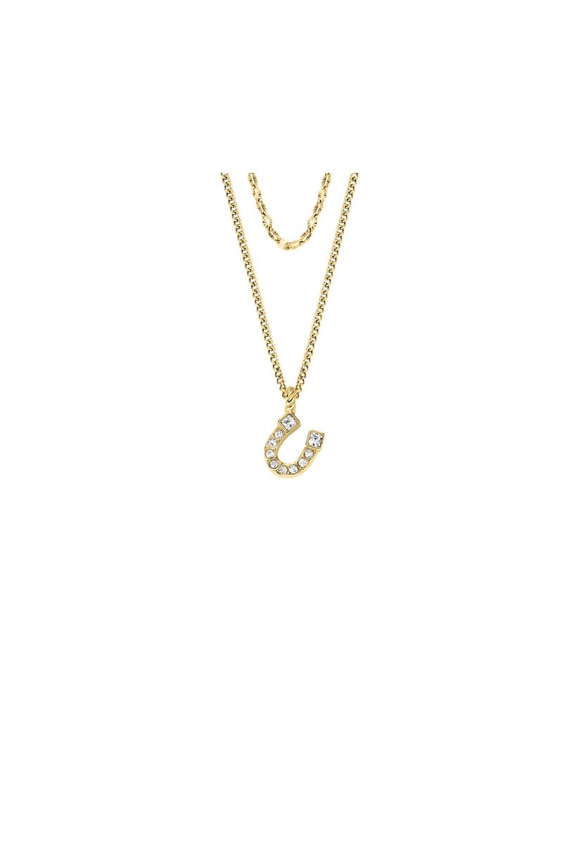 Goldfarbene Hufeisen-Anhänger Halskette