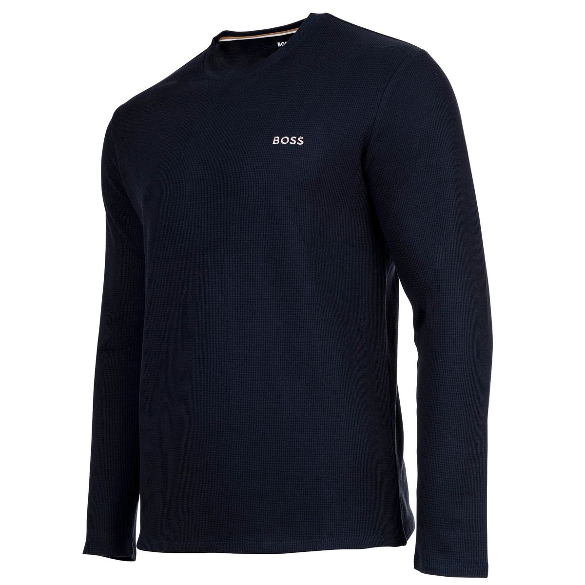 Langarmshirt mit Waffelstruktur und Rundhals