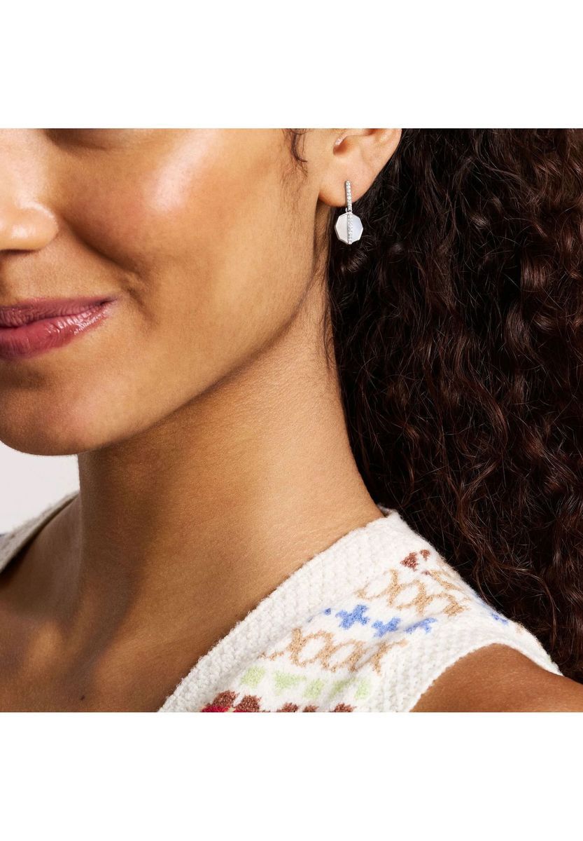 Ohrhänger mit achteckigen Perlmutt-Anhängern