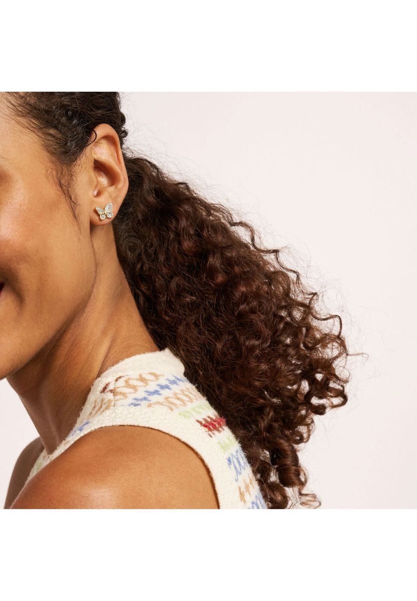 Goldene Edelstahl Schmetterling Ohrstecker