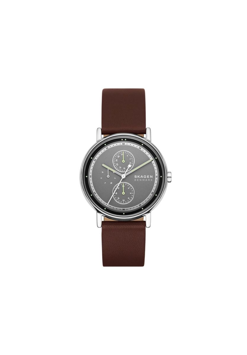 Elegante braune Chronograph Lederuhr