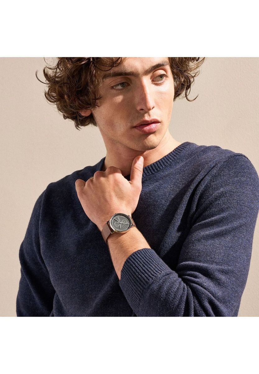 Elegante braune Chronograph Lederuhr