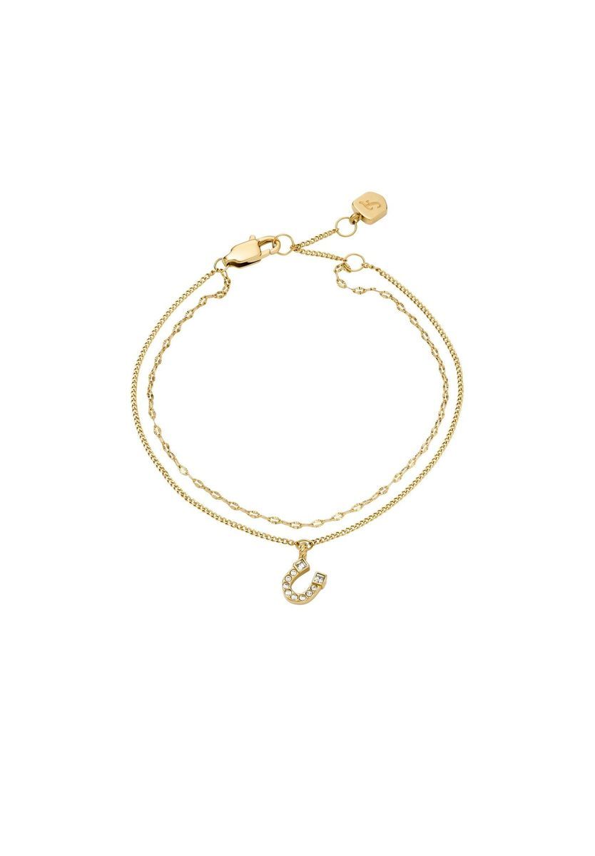 Zartes goldfarbenes Armband mit Hufeisenanhänger