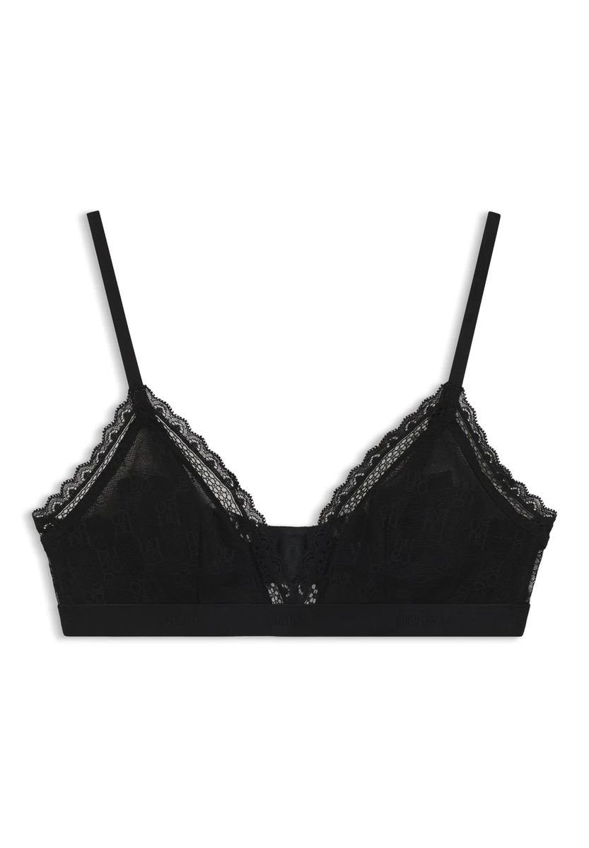 Triangel-Bralette mit Spitzen-Logo