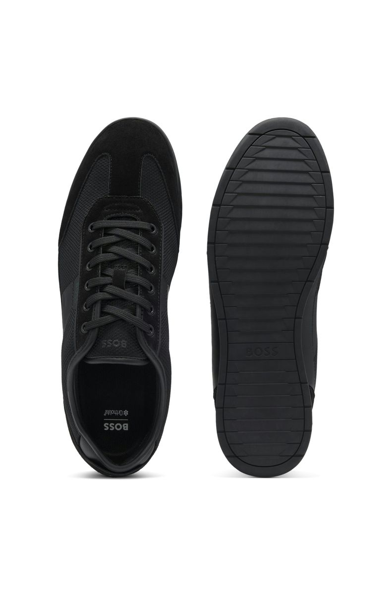Low-Top-Sneaker aus Mesh und Wildleder
