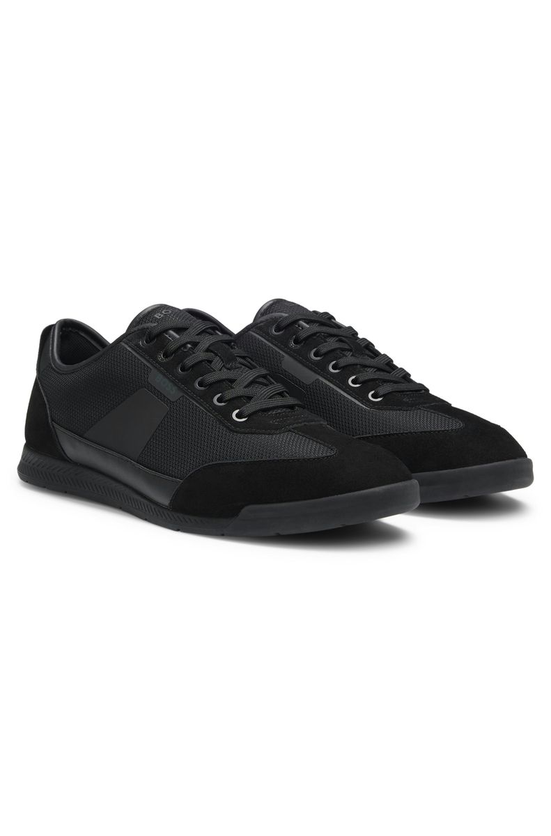Low-Top-Sneaker aus Mesh und Wildleder