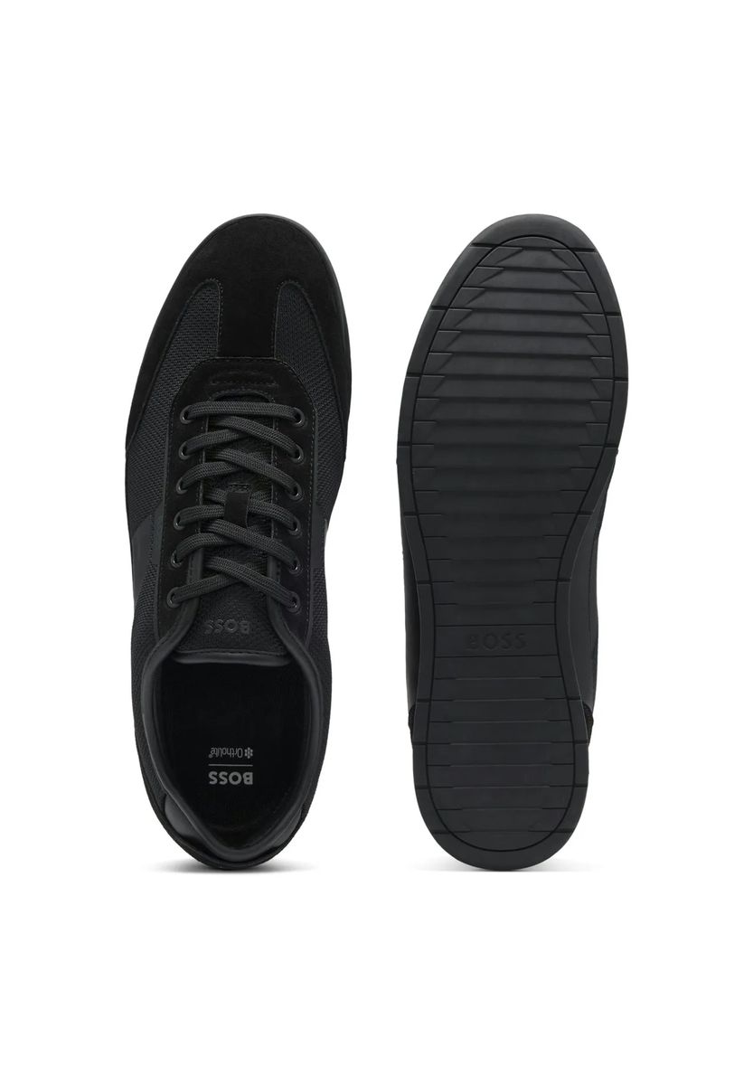 Low-Top-Sneaker aus Mesh und Wildleder