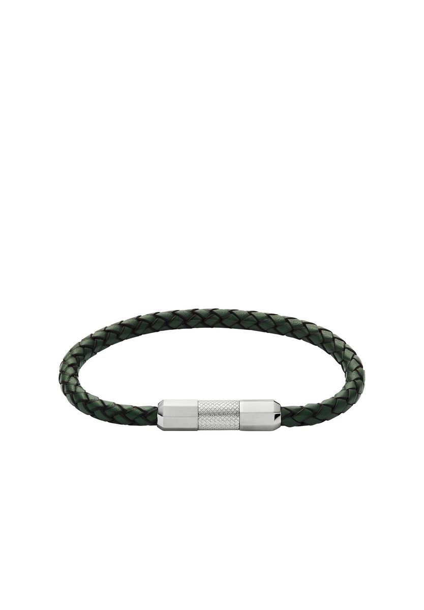 Geflochtenes Lederarmband mit Stahlschließe