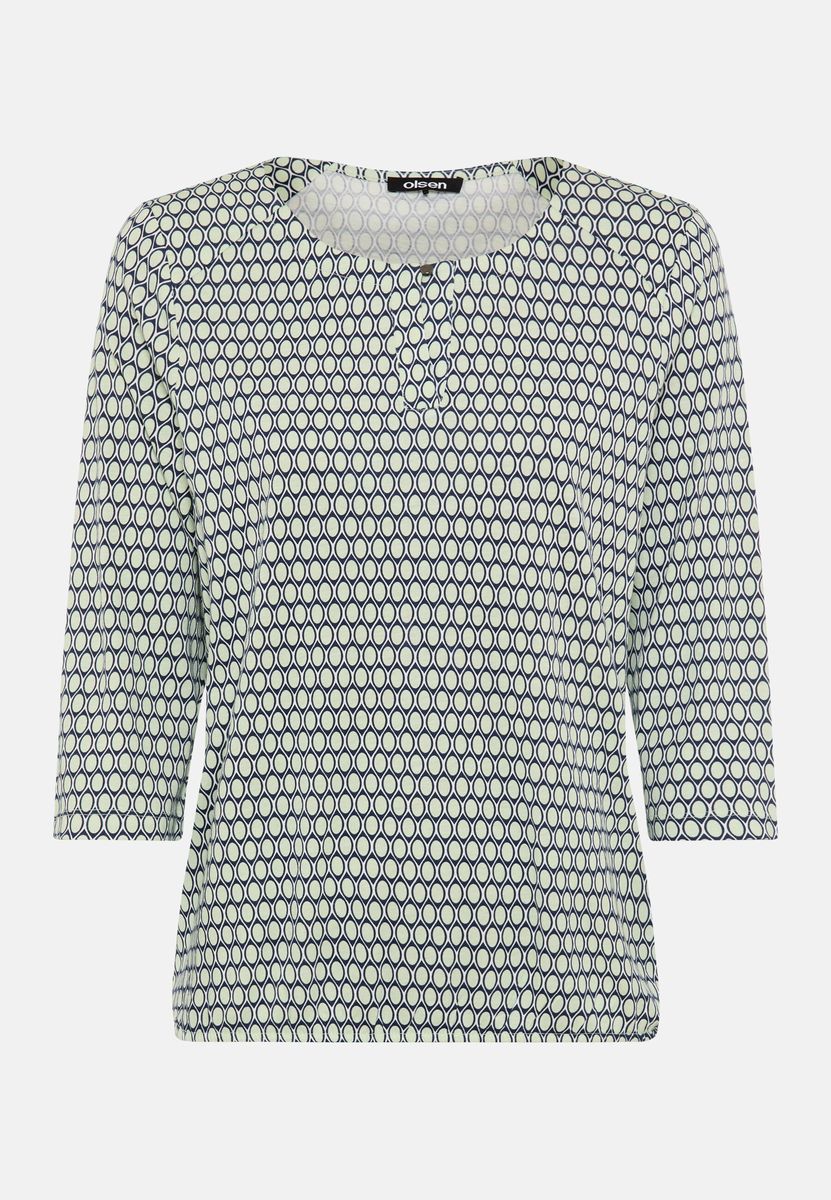 Gemustertes Tunikashirt mit 3/4-Ärmeln