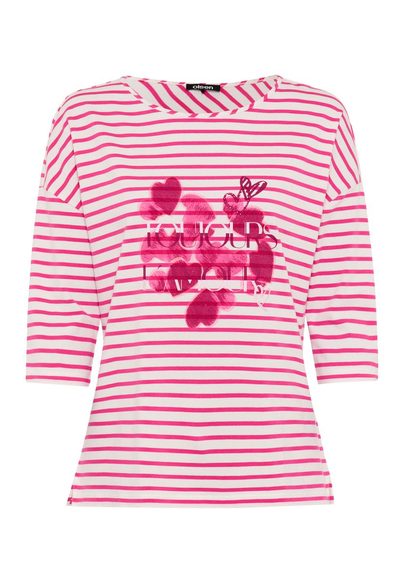 Gestreiftes Shirt mit Herzmotiv