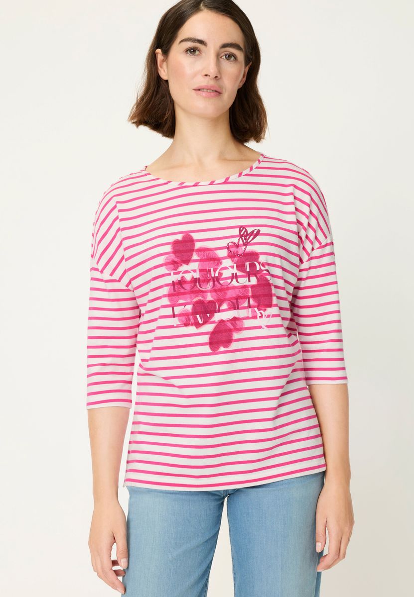 Gestreiftes Shirt mit Herzmotiv
