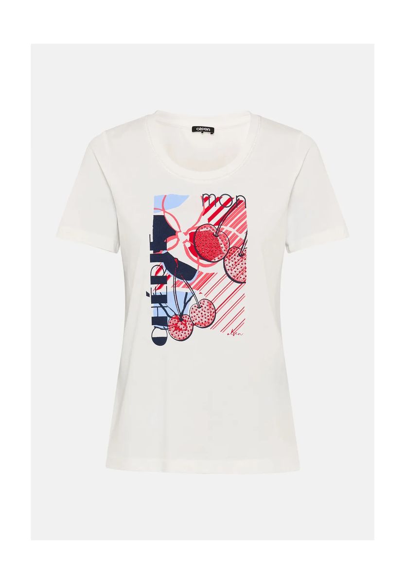 T-Shirt mit Kirsch-Grafik-Print