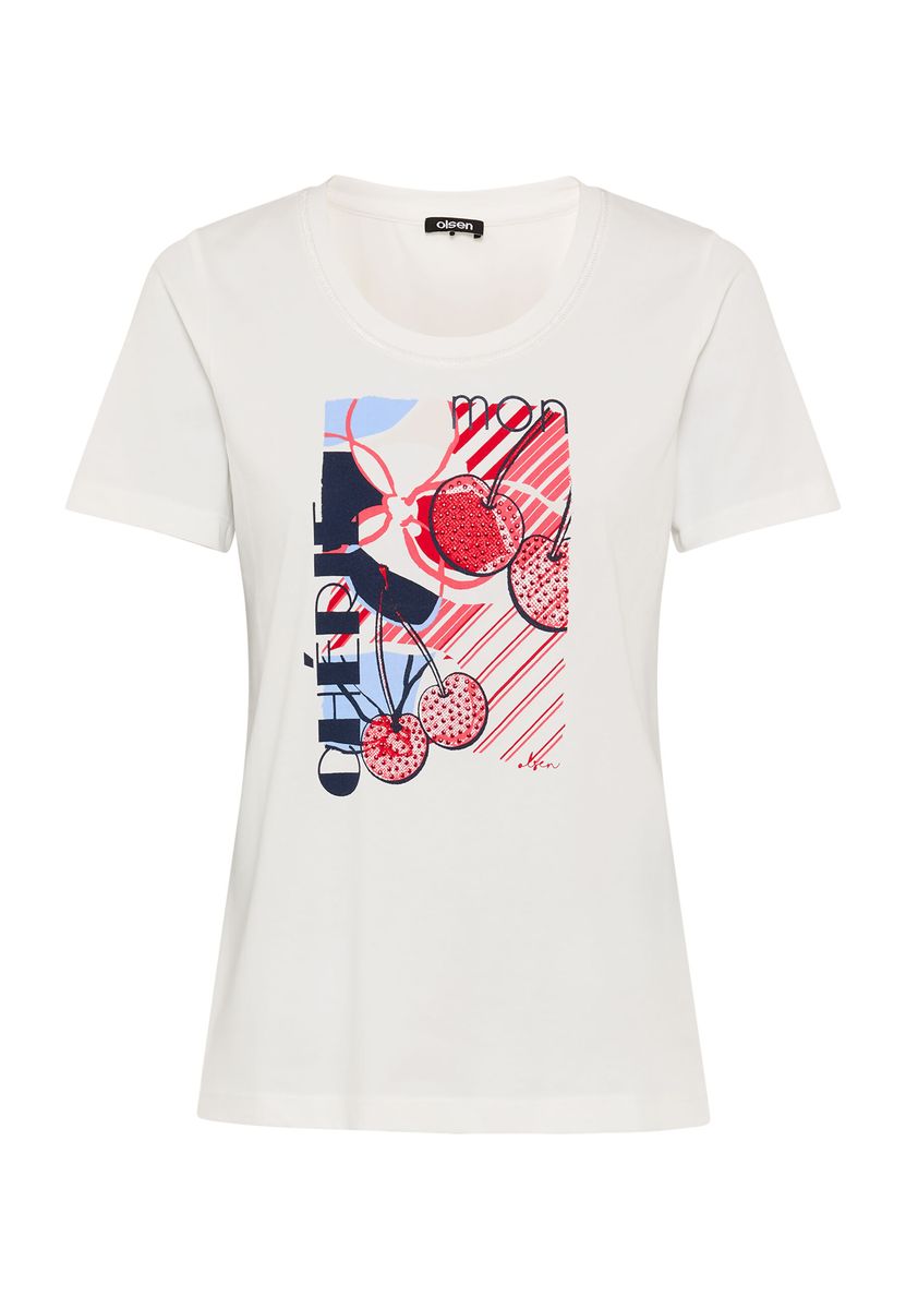 T-Shirt mit Kirsch-Grafik-Print