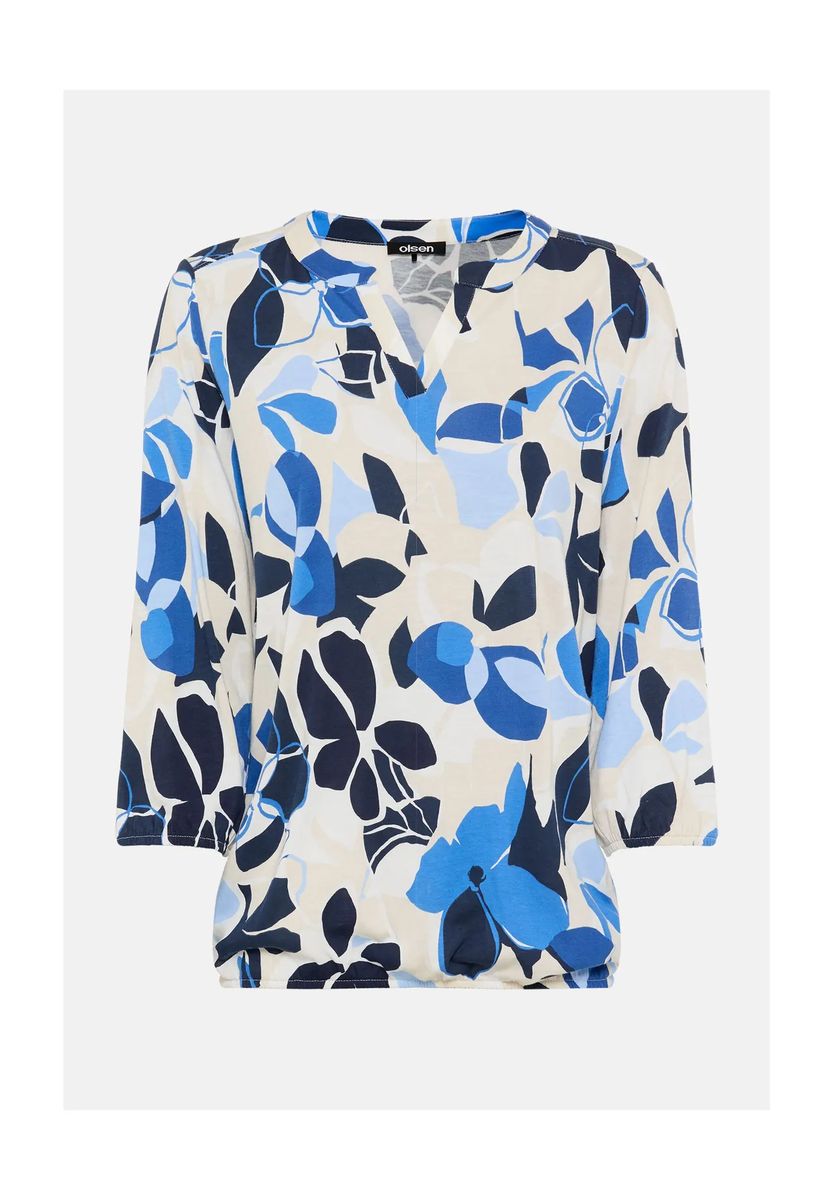 Luftige Tunika mit abstraktem Blumenmuster