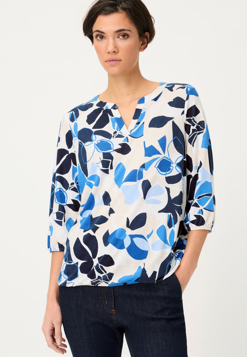 Luftige Tunika mit abstraktem Blumenmuster