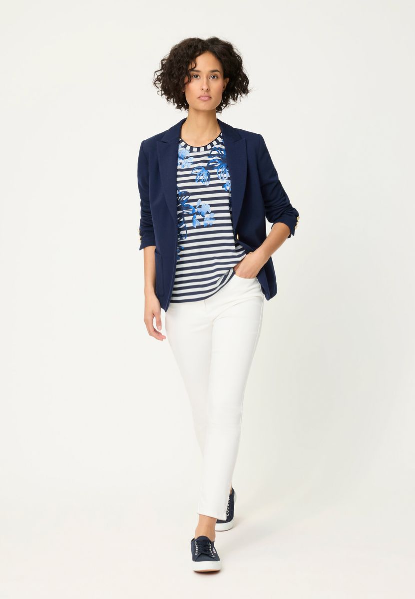 Gestreiftes Shirt mit Blumenmuster