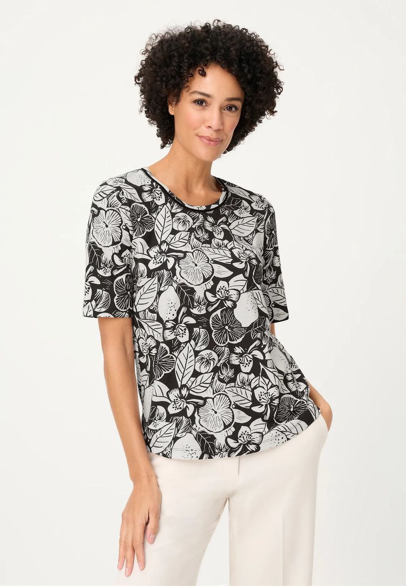 T-Shirt mit botanischem Print
