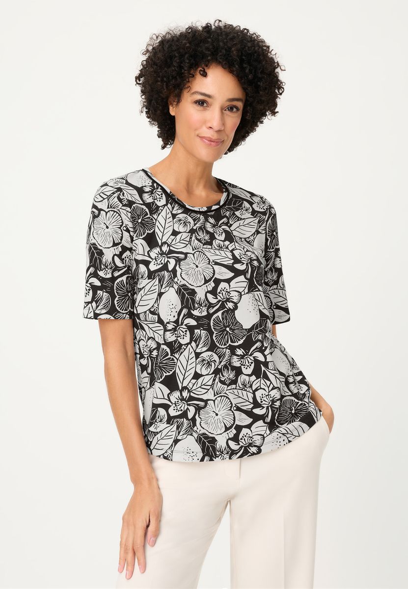 T-Shirt mit botanischem Print