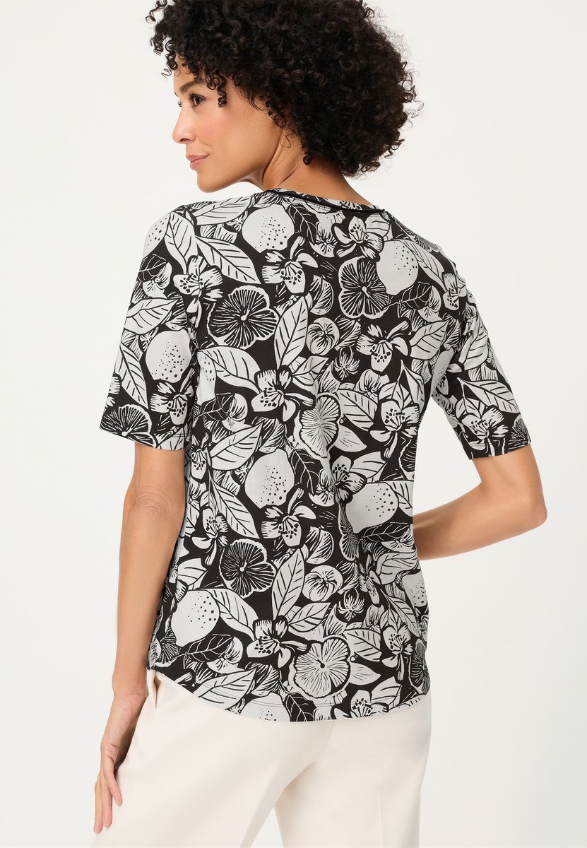 T-Shirt mit botanischem Print