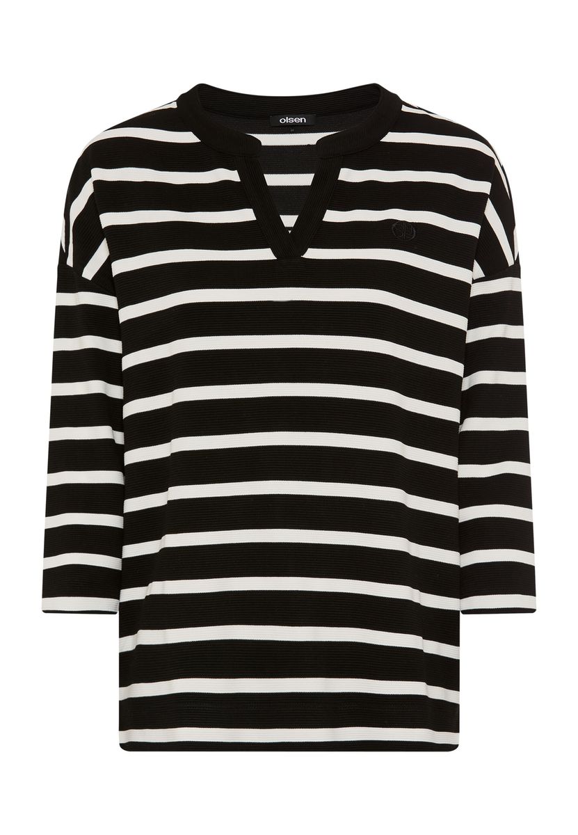 Gestreiftes Ottoman-Sweatshirt mit Tunikaausschnitt