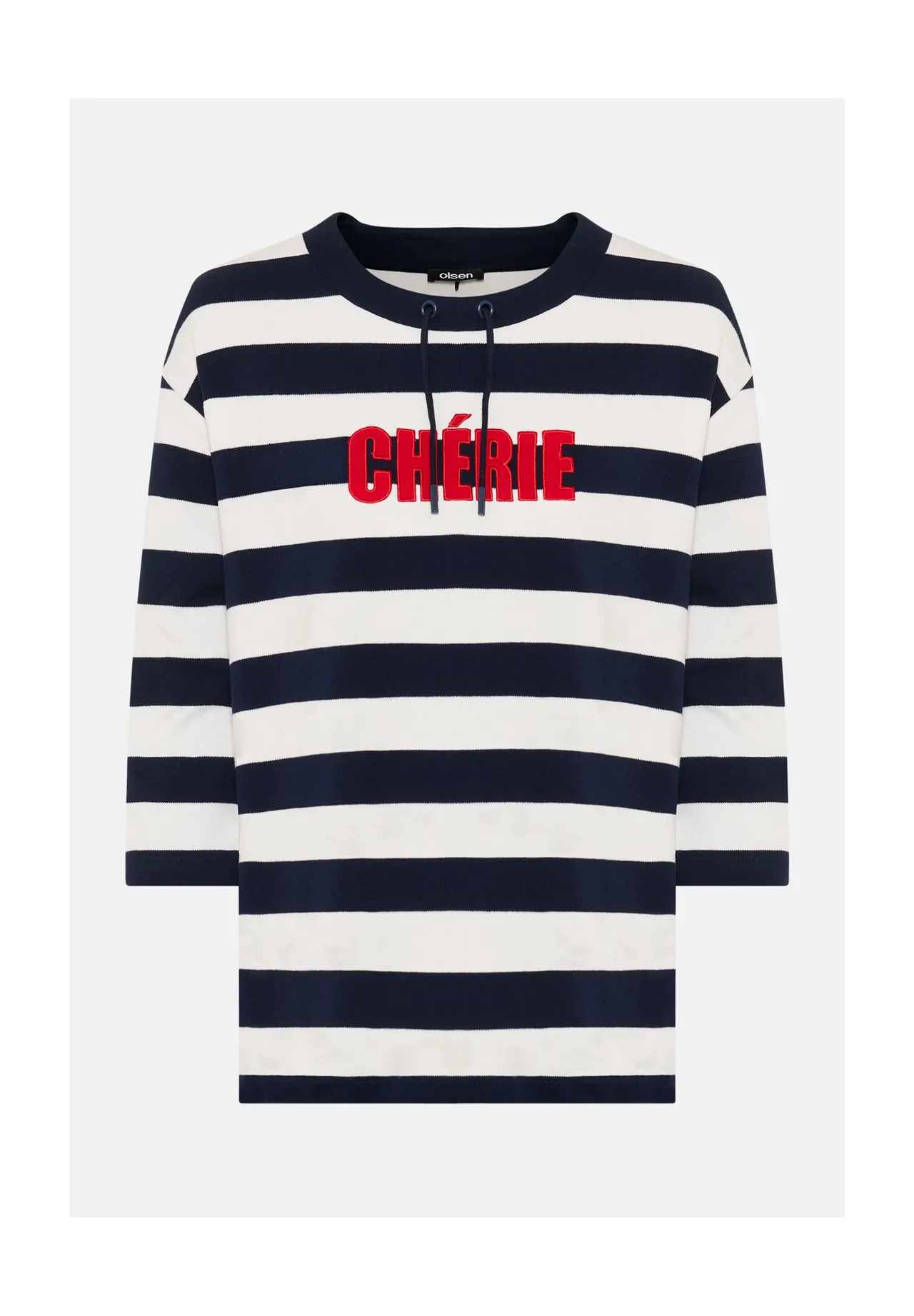 Gestreiftes Chérie-Sweatshirt mit Tunnelzug