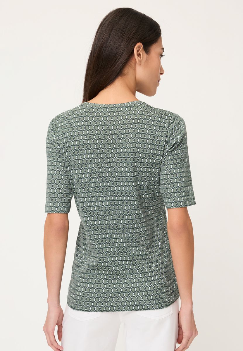 Gemustertes Kurzarmshirt aus Rippjersey