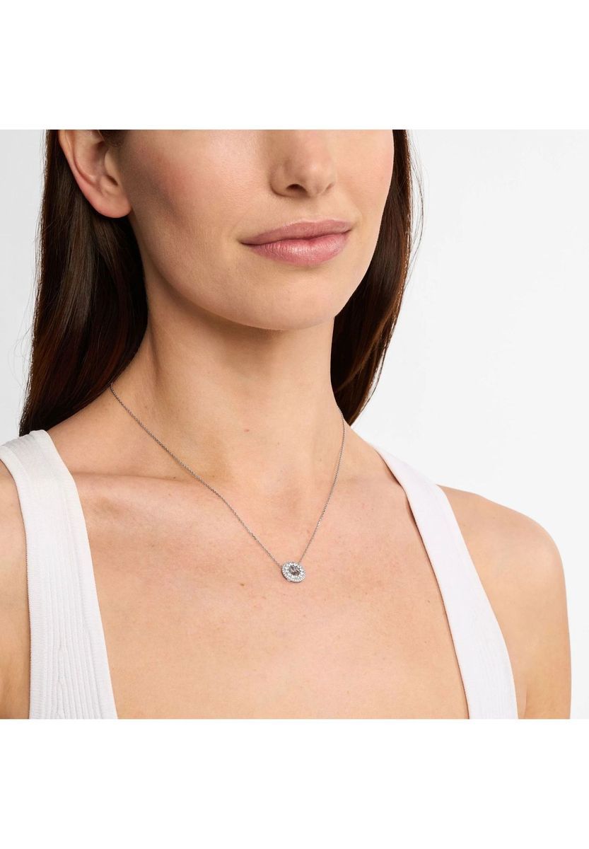 Klassische Logo-Anhänger Halskette Silber