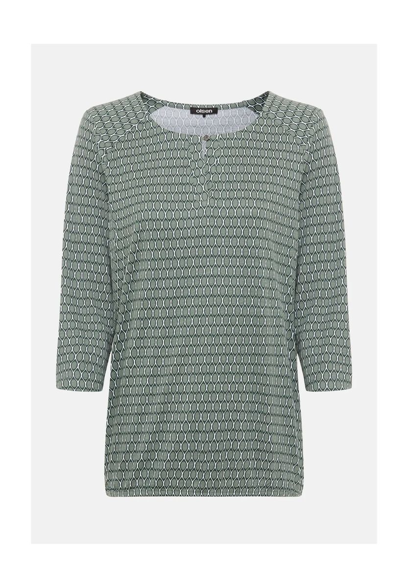 Gemustertes Shirt mit Tunika-Ausschnitt