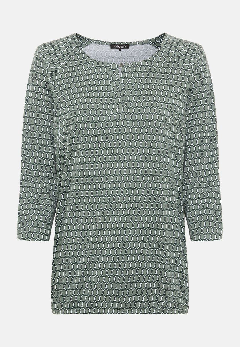 Gemustertes Shirt mit Tunika-Ausschnitt