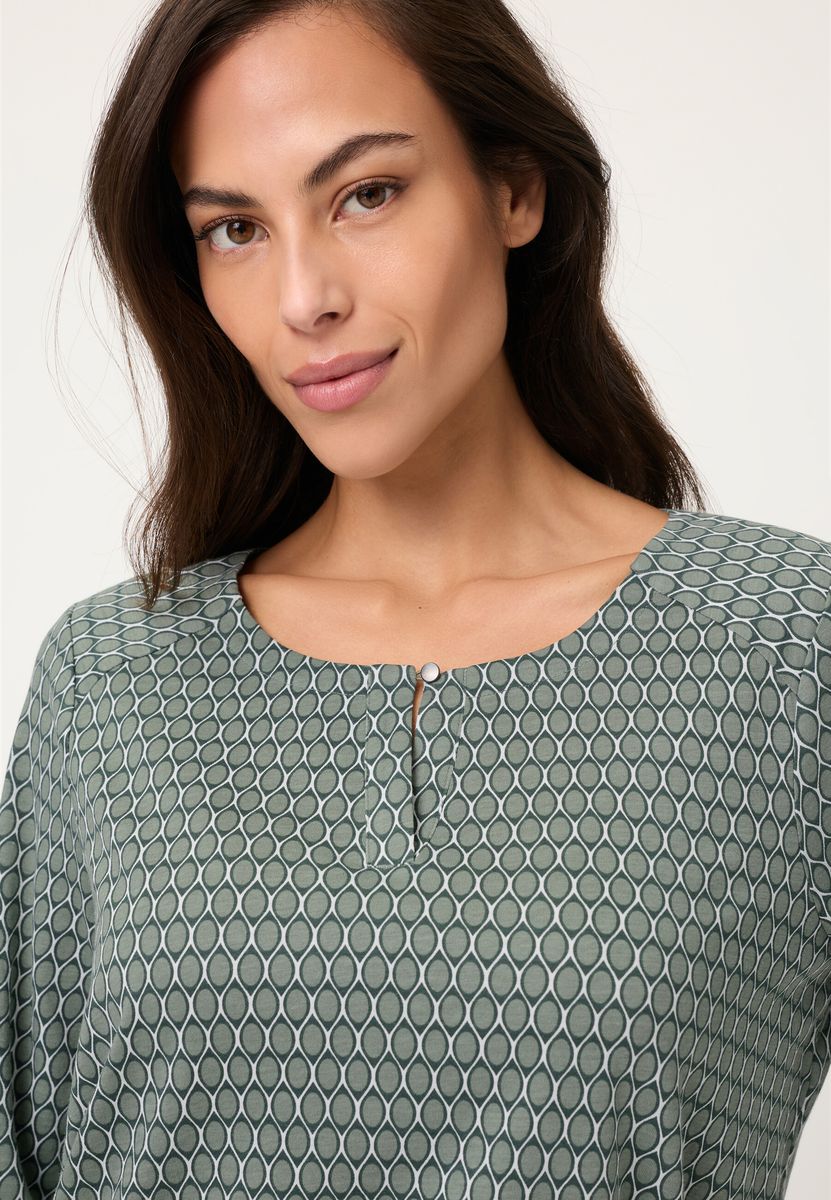 Gemustertes Shirt mit Tunika-Ausschnitt