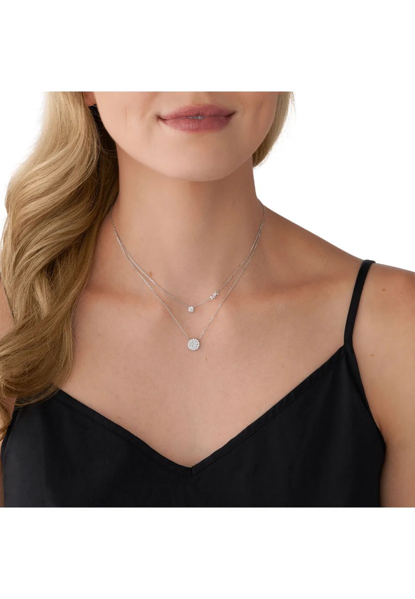 Silberkette mit Zirkonia-Anhängern