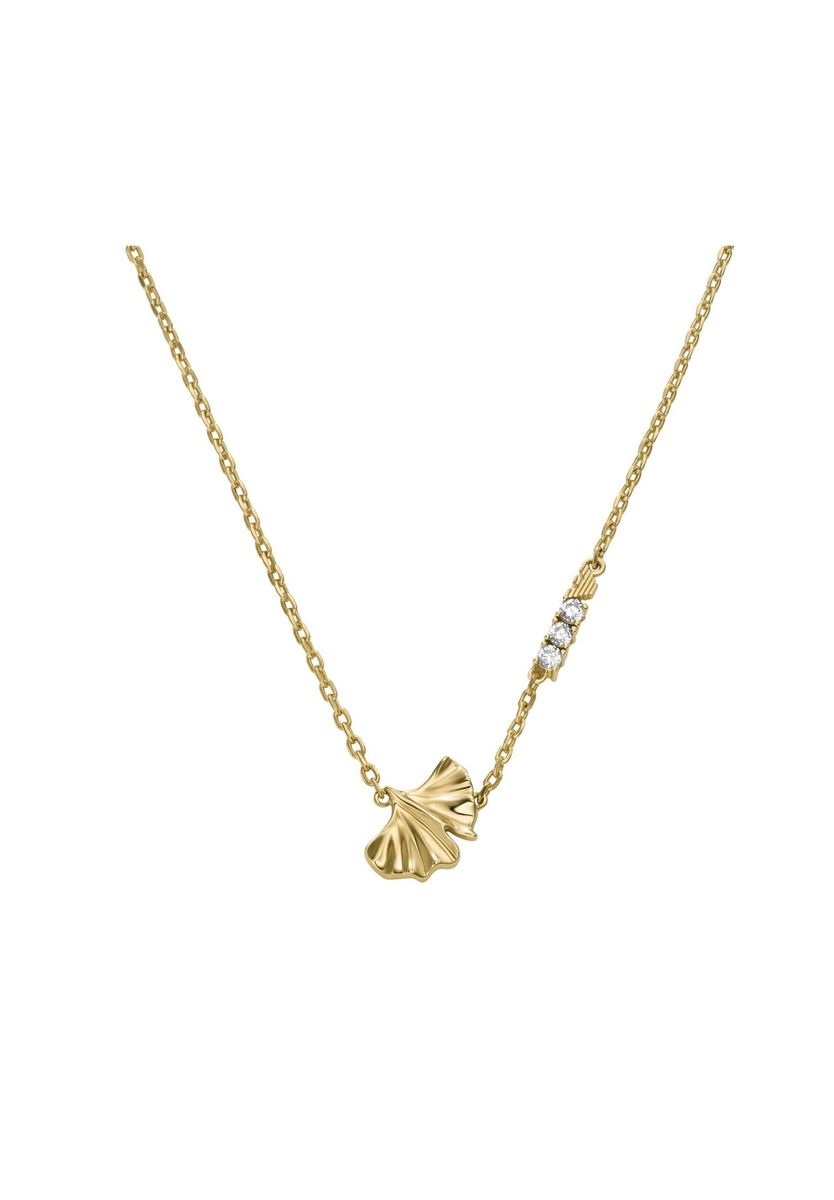 Ginkgo Blatt Gold Anhänger Halskette