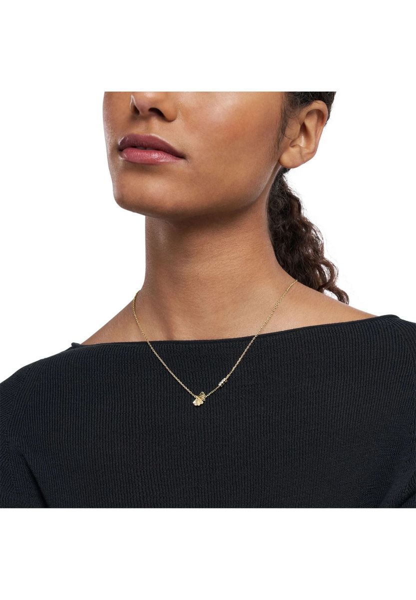 Ginkgo Blatt Gold Anhänger Halskette