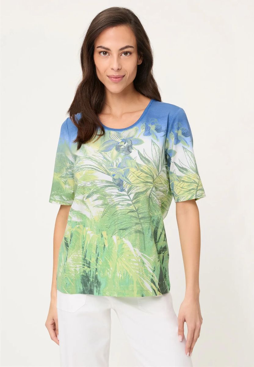 T-Shirt mit tropischem Print