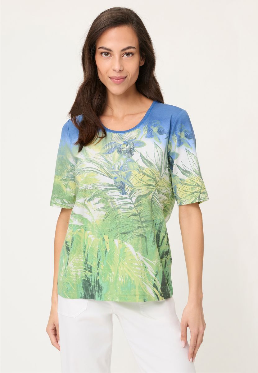 T-Shirt mit tropischem Print