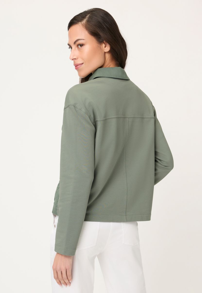 Übergangsjacke im Hemdstil mit Materialmix