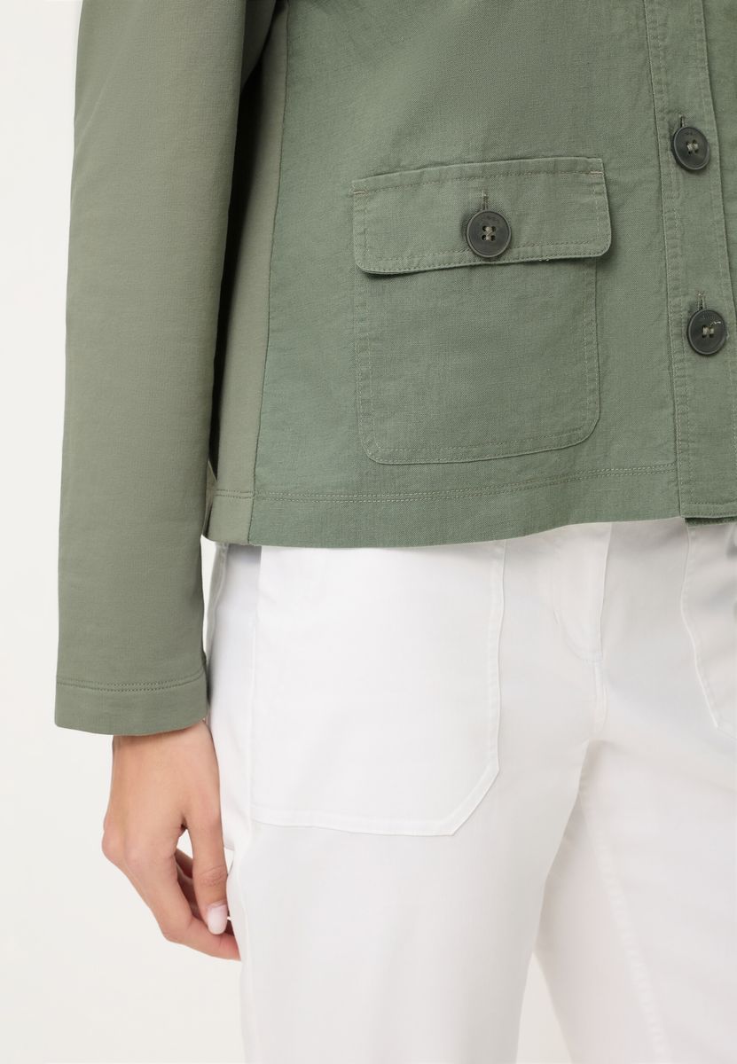 Übergangsjacke im Hemdstil mit Materialmix