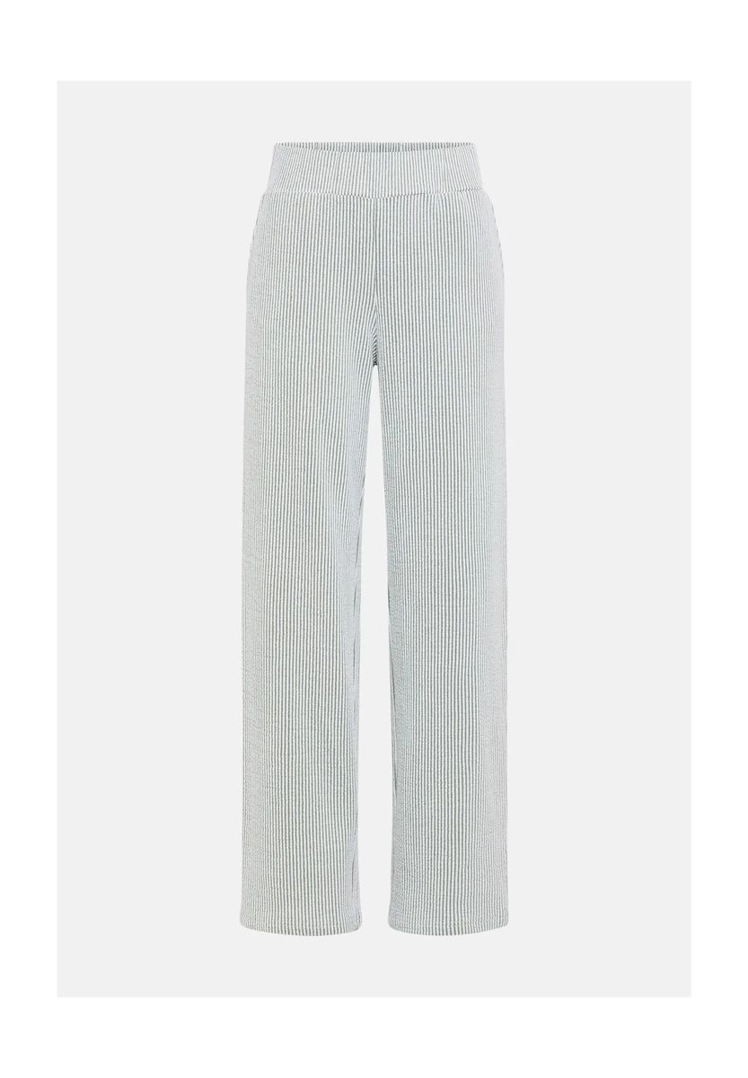 Gestreifte Weitbein-Hose mit Gummibund