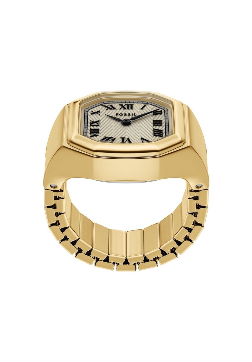 Goldfarbene Edelstahl-Ringuhr